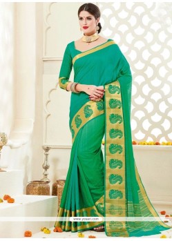 Woven Work Green Designer Traditional Saree