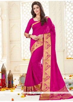 Art Silk Magenta Traditional Saree