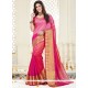 Hot Pink Woven Work Art Silk Traditional Designer Saree