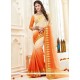 Art Silk Cream And Peach Designer Traditional Saree