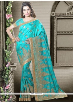 Art Silk Sea Green Traditional Saree