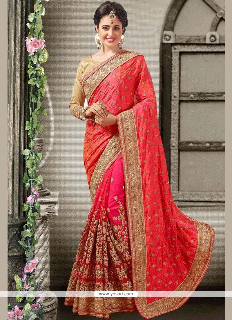 Buy Rose Pink Designer Traditional Saree | Designer Sarees