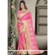 Patch Border Art Silk Designer Traditional Saree In Pink