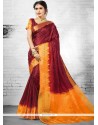 Wine Woven Work Art Silk Designer Traditional Saree