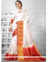 Art Silk White Fancy Work Work Traditional Designer Saree