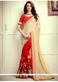 Faux Georgette Half N Half Saree