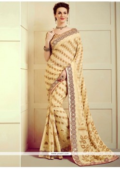 Cream Classic Designer Saree