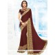 Maroon Faux Chiffon Classic Saree