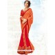 Orange And Red Shaded Saree