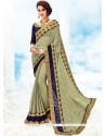 Faux Chiffon Grey Saree