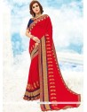 Embroidered Work Faux Georgette Classic Designer Saree