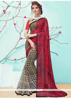 Faux Georgette Print Work Printed Saree