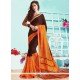 Faux Georgette Brown Printed Saree