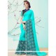 Blue Print Work Printed Saree