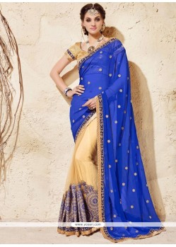 Embroidered Work Half N Half Designer Saree