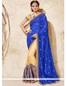 Embroidered Work Half N Half Designer Saree