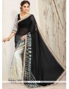 Net Embroidered Work Designer Half N Half Saree