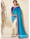 Embroidered Work Half N Half Designer Saree