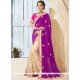 Net Patch Border Work Half N Half Designer Saree