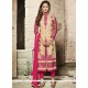 Krystle Dsouza Beige And Hot Pink Cotton Embroidered Work Pant Style Suit