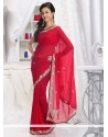 Gorgeous Red Shaded Faux Chiffon Saree
