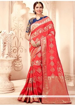 Art Silk Red Traditional Designer Saree