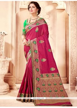 Magenta Weaving Work Designer Traditional Saree