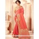 Art Silk Peach Traditional Designer Saree