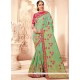 Green Raw Silk Traditional Designer Saree