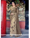 Faux Georgette Beige Designer Half N Half Saree