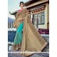 Resham Work Faux Georgette Half N Half Designer Saree