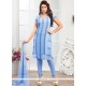 Blue Faux Georgette Churidar Suit