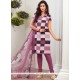 Print Work Purple Churidar Suit