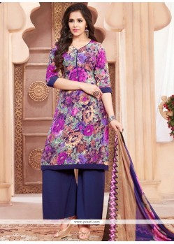 Faux Crepe Multi Colour Palazzo Suit