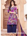 Faux Crepe Multi Colour Palazzo Suit