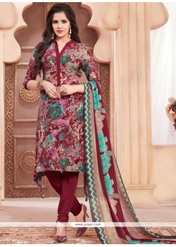 Faux Crepe Churidar Suit