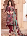 Faux Crepe Churidar Suit