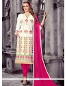 Cotton Embroidered Work Churidar Suit