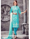 Cotton Embroidered Work Churidar Suit