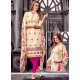 Embroidered Work Beige Churidar Designer Suit