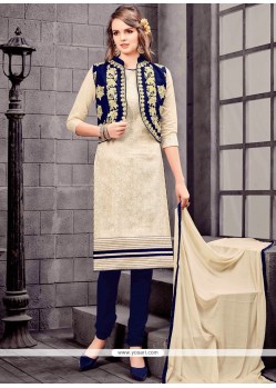 Embroidered Work Cotton Churidar Suit