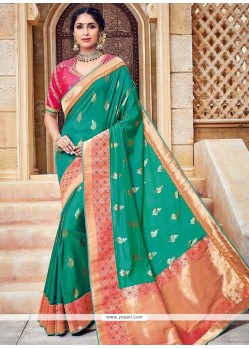 Sea Green Traditional Designer Saree