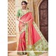 Banarasi Silk Rose Pink Embroidered Work Designer Traditional Saree