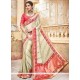 Banarasi Silk Beige Patch Border Work Designer Traditional Saree