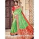 Embroidered Work Green Traditional Designer Saree