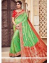 Embroidered Work Green Traditional Designer Saree