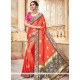 Banarasi Silk Red Traditional Designer Saree