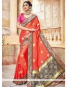 Banarasi Silk Red Traditional Designer Saree