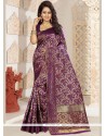 Wine Kanchipuram Silk Traditional Designer Saree