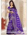 Kanchipuram Silk Blue Traditional Designer Saree